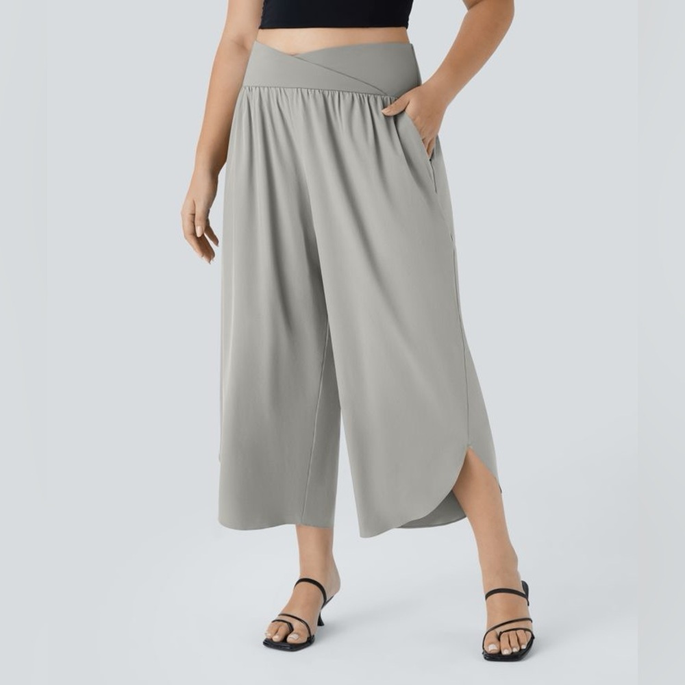 HALARA Light Gray Wide Leg Pants